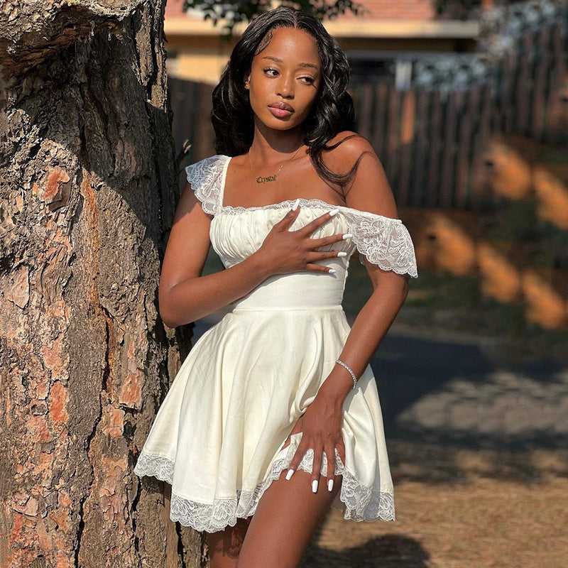 Mini White Lace Dress