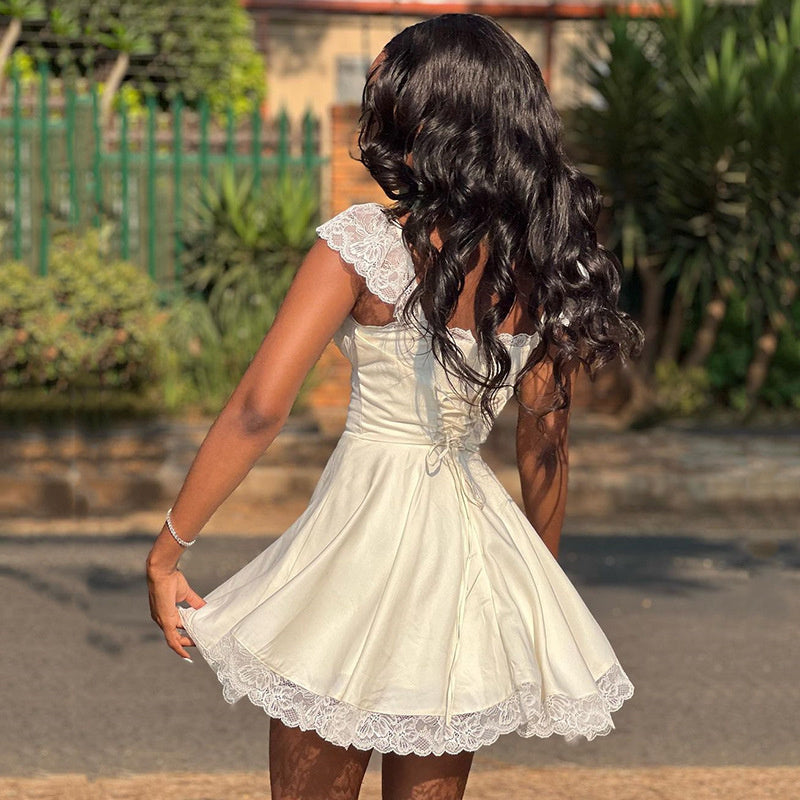 Mini White Lace Dress