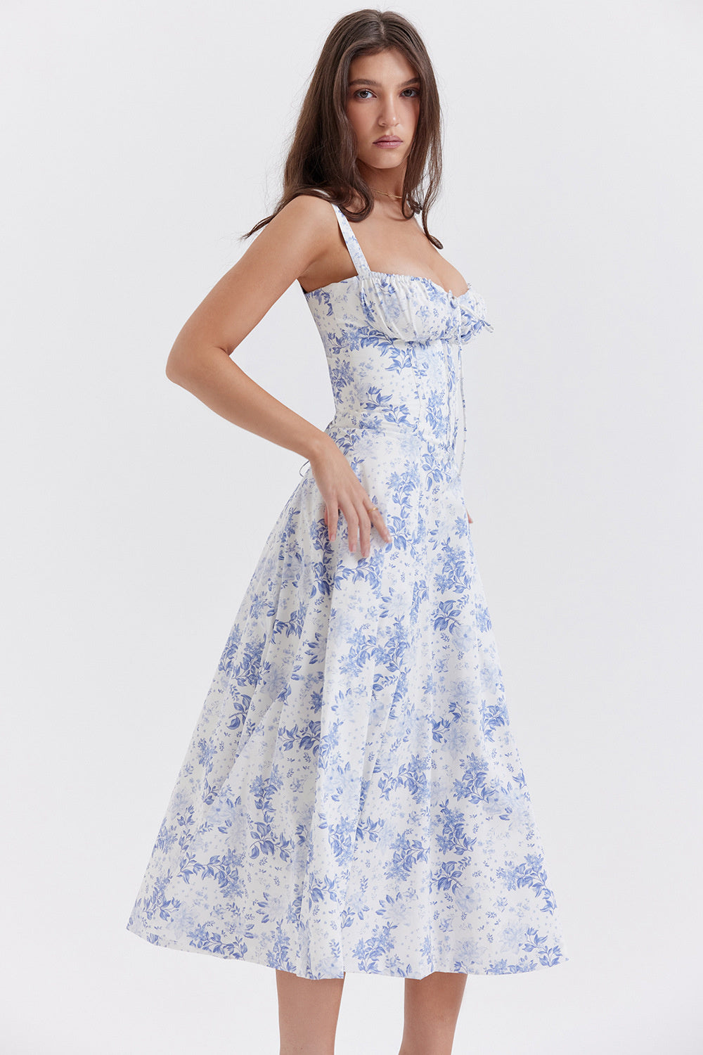 Blue Floral Cottagecore Sundress