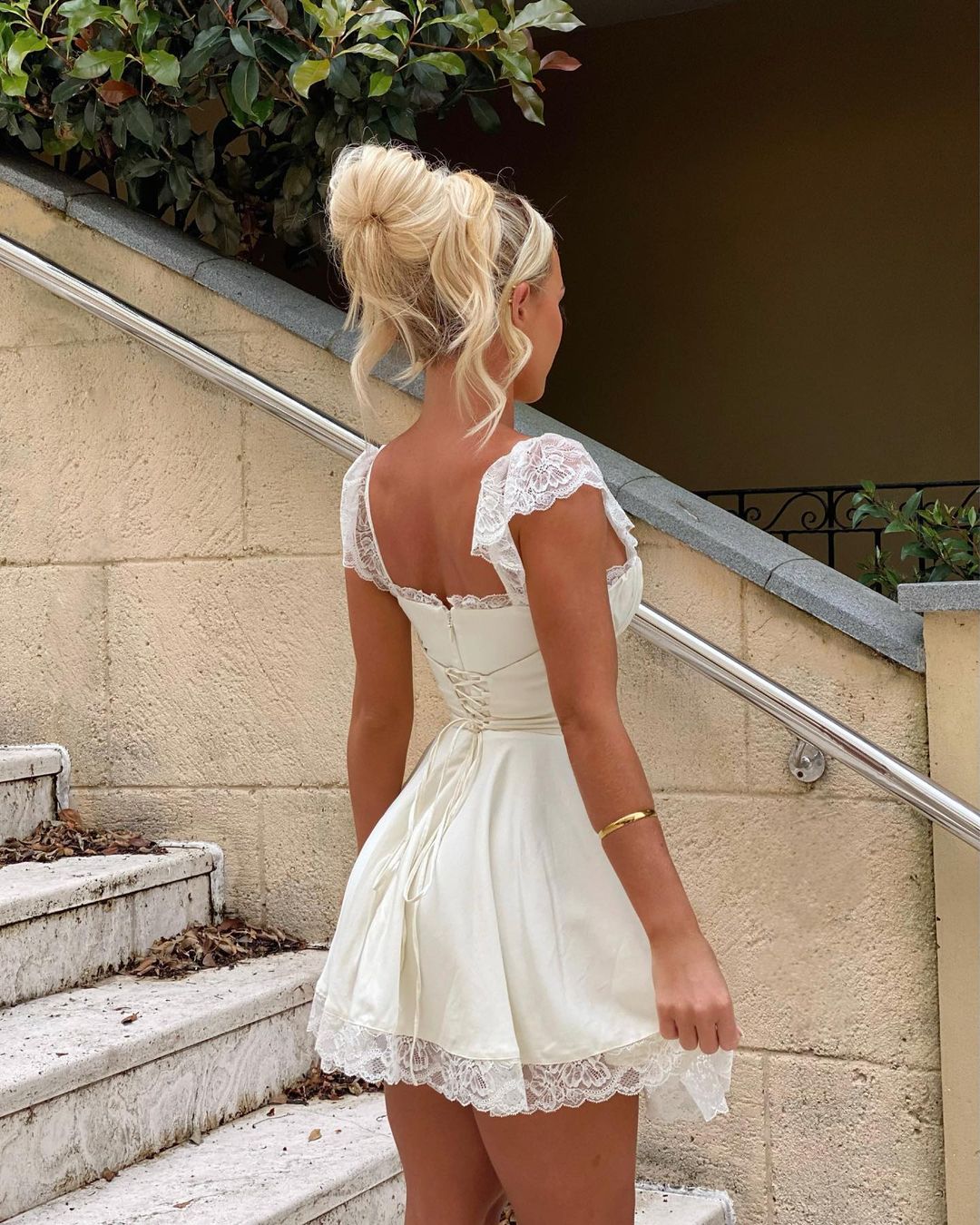 Mini White Lace Dress