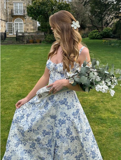 Blue Floral Cottagecore Sundress